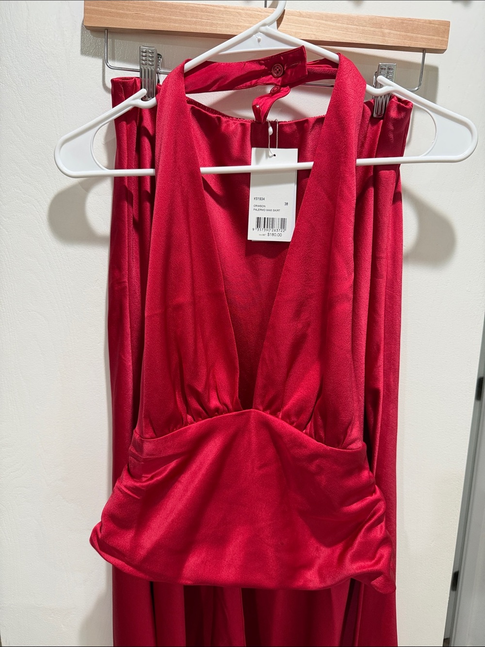 Kookai Red Satin Halter Camisole